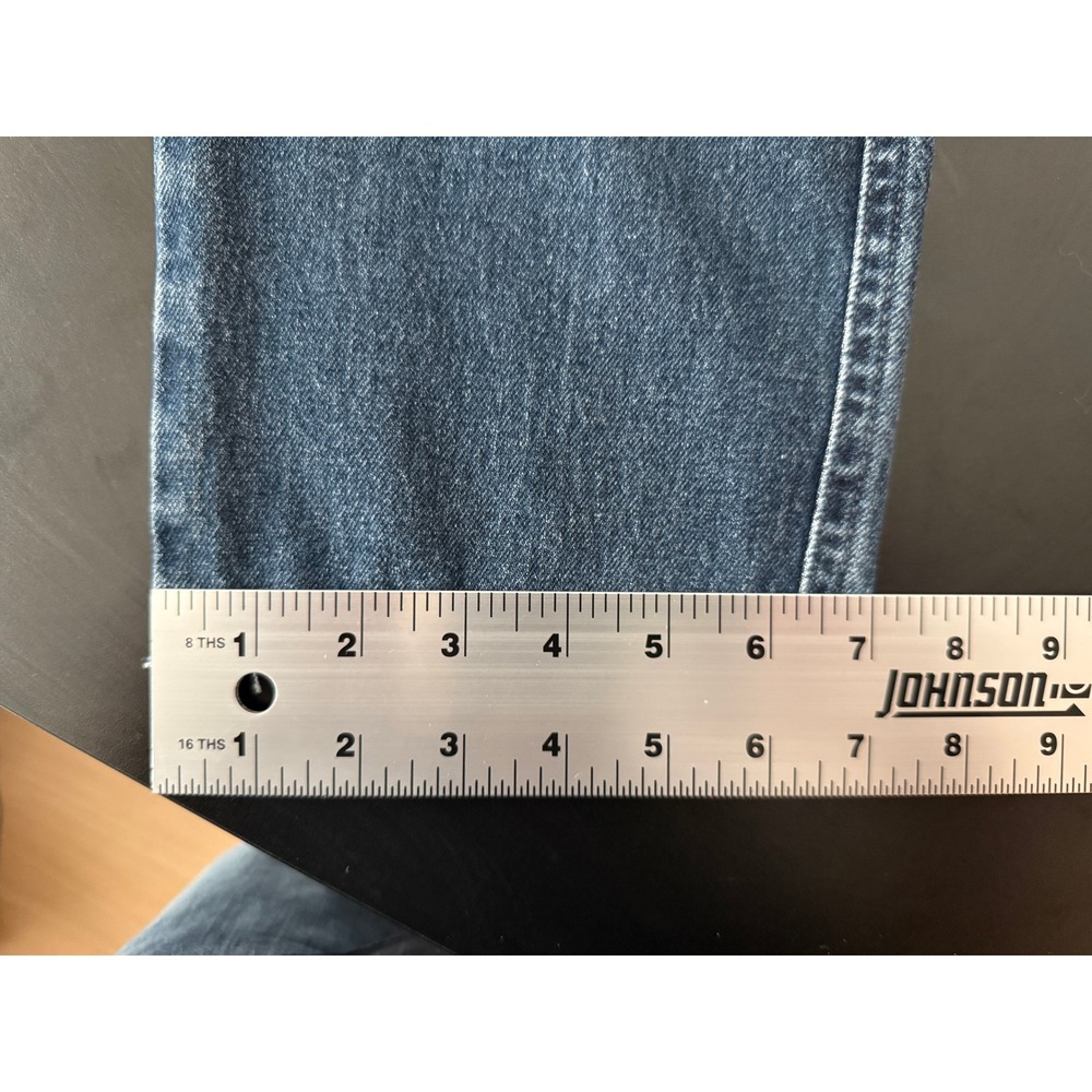 Vintage Lee Original Jeans Blue Denim Straight Leg Y2K 90s Raw Hem 28 Women - Picture 14 of 16